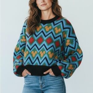 Zara NWT Wool Mickey Knit Sweater